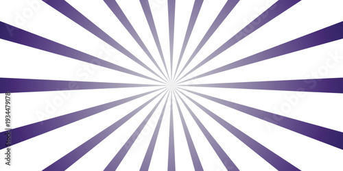 Vibrant Purple and White Sunburst Radial Burst Background with Gradient Rays and Bright Center vector