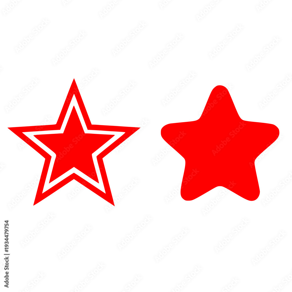 Fototapeta premium Stunning red star icons in various styles for design