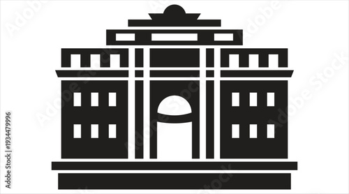 Government building architectural style icon Vector