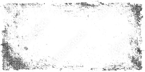 Distressed textured black and white grunge border overlay with scattered dots and rough edges