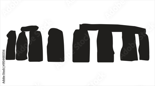 Ancient monument silhouette at sunset Vector