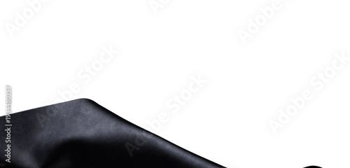 A close-up shot of a black ...