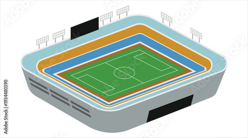 Aerial view of a football stadium Vector