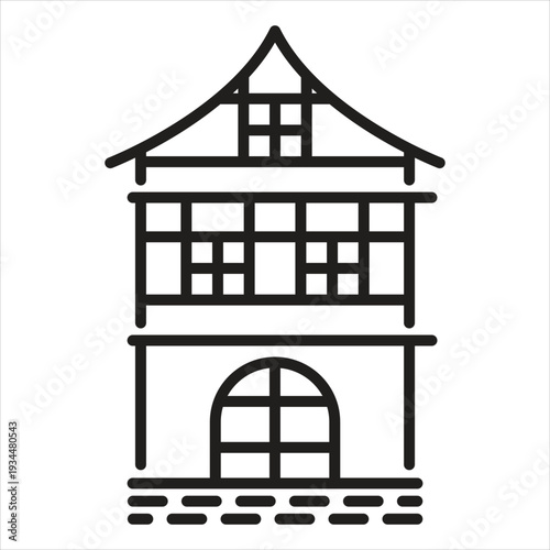 Traditional asian style house design Vector