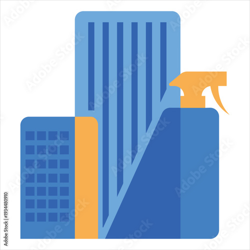 Cleaning services for high rise buildings Vector