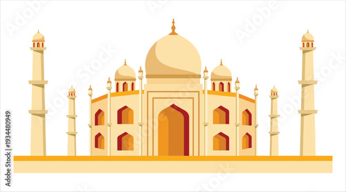 The beautiful architecture of taj mahal Vector