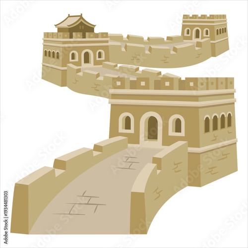 The great wall of china illustration Vector