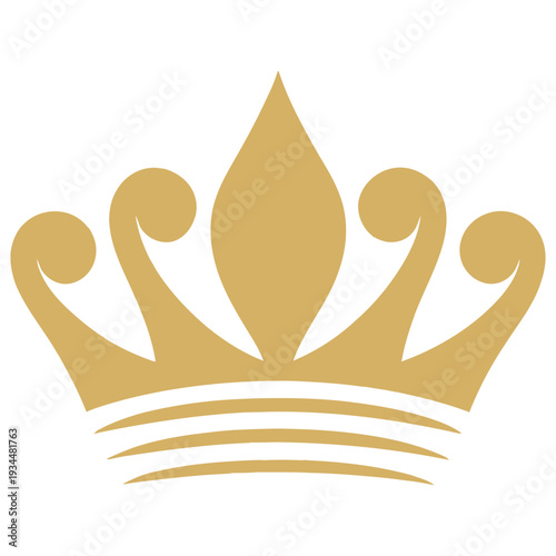 Elegant minimalist gold crown icon for royalty, nobility, or premium design