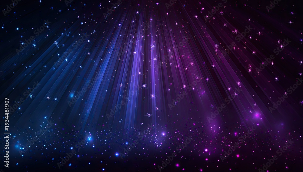 Fototapeta premium Abstract Cosmic Nebula with Glowing Particles and Light Rays.