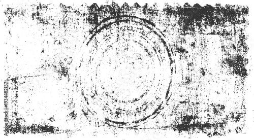 Distressed textured background with concentric circles and rough edges grunge abstract