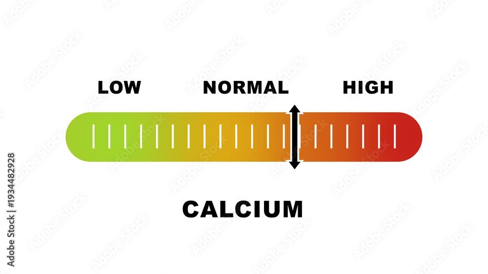 Calcium Normal Range Unit Calcium level indicator scale. Low normal & high meter infographic ...