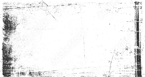 Black and white textured background with distressed grunge overlay and scattered dust particles