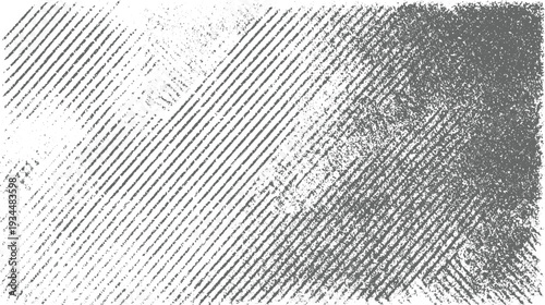 Diagonal distressed grey stripes and speckles texture background white black