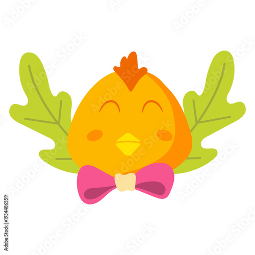 Cute Chick Mascot with Bow Tie