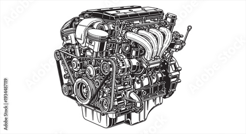 Mechanical Vehicle Blueprint – Automotive Engineering CAD Technical Drawing