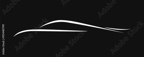 Sport car logo. Minimalist car silhouette. Autocar logo concept