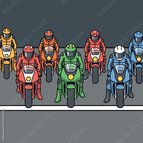 Motorcycle Race: Diverse Riders Compete on Track
