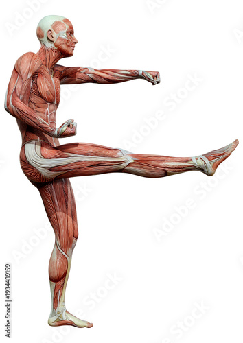 3D Rendering Male Anatomy Figure on White
