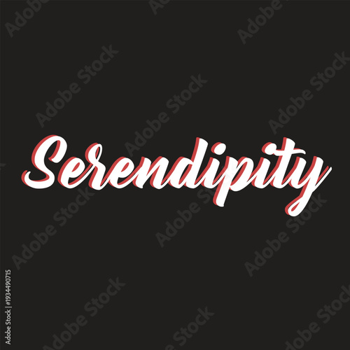 Retro Red Shadow Serendipity Logo.