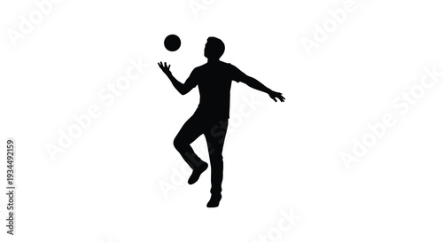 A dynamic image depicts a person juggling a single ball captured in a striking black silhouette high quality