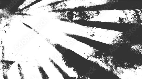 Bilde på lerret Abstract black and white textured background with radiating lines and speckled p