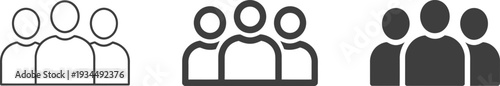 Group of People Icons Set – Teamwork Community User Silhouette Vector