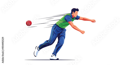 Bowler  in vector with white background