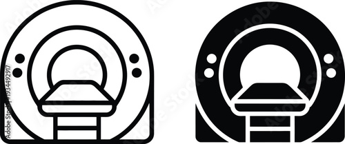MRI Scanner Machine Icon Vector Set