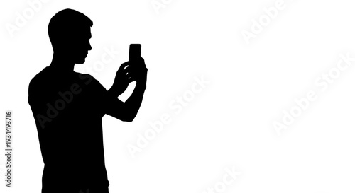 Man taking photo with smartphone.