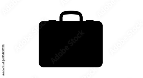 Black briefcase with handle up.