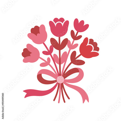 

Abstract red flower vector illustration featuring a vintage floral design with pink rose elements and green leaf patterns for a romantic nature-inspired heart card or summer wallpaper orn