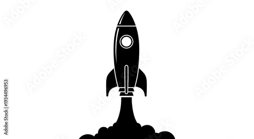 Rocket Ship Launching Into Space.