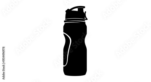 Black insulated sports water bottle.