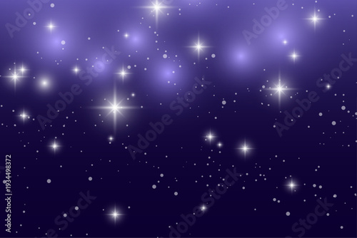 星が輝く幻想的な夜空の背景素材 紫