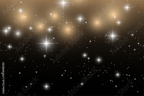 星が輝く幻想的な夜空の背景素材　黒