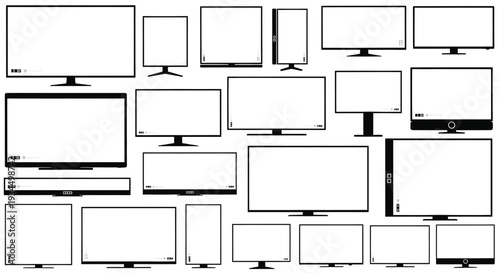 A collection of various computer monitors and screens