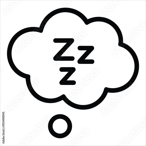 Sleep Thought Bubble Icon Symbol With Zzz On White Background dream rest