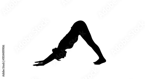 Woman in Downward Dog Yoga Pose.