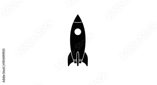 Black Rocket Ship Spacecraft Model.