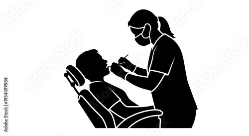 Dentist examining a patients teeth.