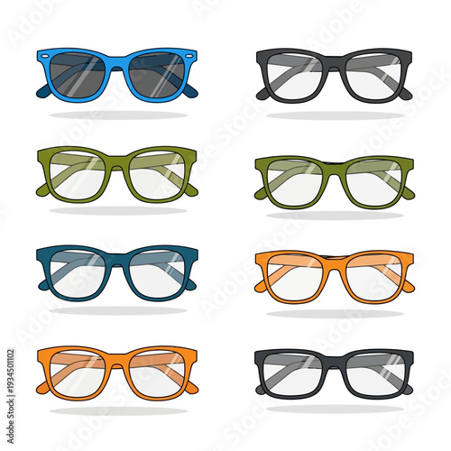 Collection of Diverse Eyeglasses Frames in Various Colors and Styles