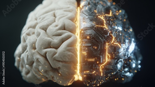 human brain with left and right parts