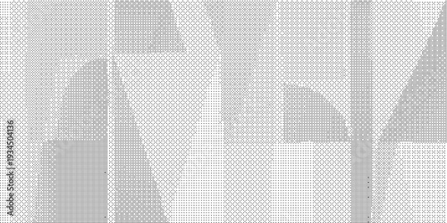 Geometric shapes on textured grey background with white accents