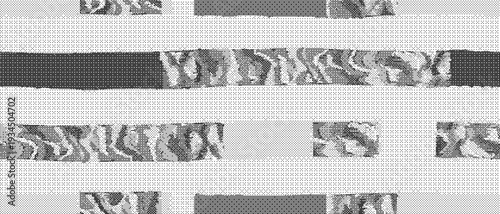 Black and white textured background with horizontal lines and patterns