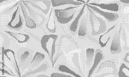 Monochromatic leaf pattern on textured fabric background with gray tones