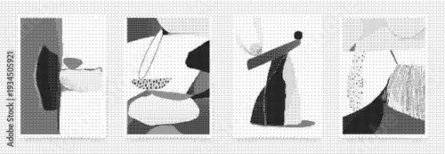 Various yoga poses and movements for a healthy lifestyle and inner peace in harmony