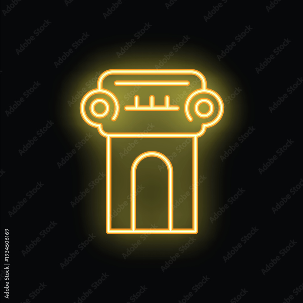 Obraz premium Neon sign illuminating an ancient greek column, perfect for projects related to history, architecture, or classical themes
