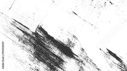 Black ink brush strokes on white textured background with scattered dots