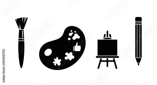 Art supplies for creative painting projects.