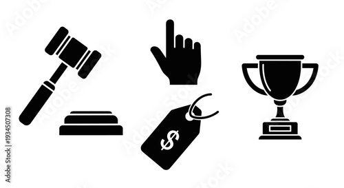 auction bidding law justice symbol.